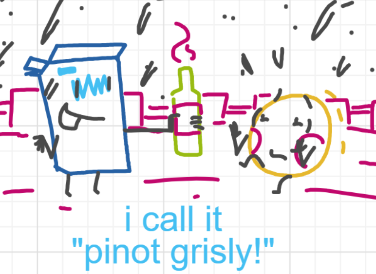 A panel from I've Been Everywhere, Man, episode nine of the Board Boards object show by Furretwalk/WalkingFurret.